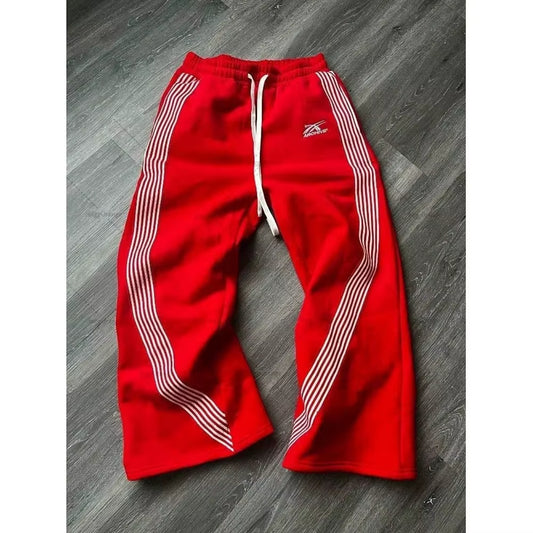 Casual Stripe Men'S Loose Straight Leg Sport Pants Autumn 2025 Versatile New Style Cross-Border Loose Fit All-Match Trousers
